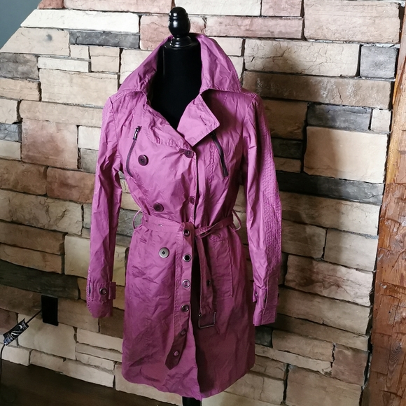 KENNETH COLE Plum coloured Trench Coat - Picture 1 of 5